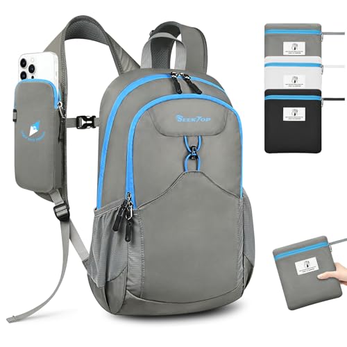 Seektop 15L Small Lightweight Hiking Backpack for Men Women Foldable Packable UltraLight Daypack for Travel Daily Outdoor