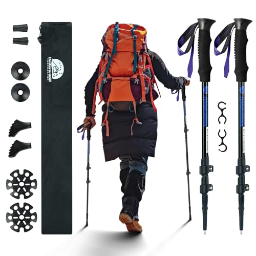 Collapsible Trekking Poles for Hiking 2 Pack - Adjustable Aluminum Hiking Poles, Lightweight Walking Sticks for Women, Men, Seniors, Kids, Trekking Sticks for Backpacking by Underwood Aggregator
