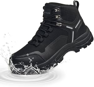 Waterproof Women's Hiking Boots with Wide Toe Box Lightweight Non-Slip Grip Ankle Support,