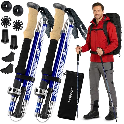 Trekology Trek-Z Hiking Trekking Poles, Walking Stick for Men, Women, 2pc