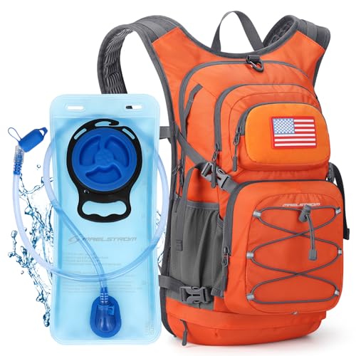Maelstrom Hydration Hiking Backpack with 2L/3L Water Bladder, High Flow Bite Valve Water Backpack for Men Women Lightweight Insulation for Hiking, Cycling, Running, Climbing, Camping