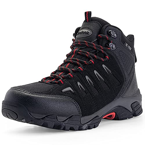 Men's Waterproof Hiking Boots Non-Slip Lightweight Mid Top Ankle Boot Breathable Hiker Trekking Shoes