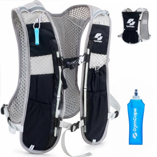 GymCope Running Vest for Women and Men, Lightweight Hydration Backpack with 500ml Soft Flask and 1.5 L Hydration Bladder, Running Hydration Vest for Marathon, Hiking, Trail and Road Running
