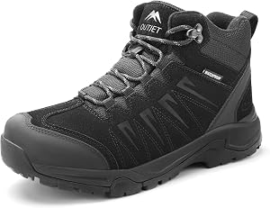 Men's Waterproof Hiking Boots Lightweight Leather Mid Ankle Outdoor Trail Trekking shoes