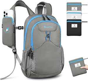 Seektop 15L Small Lightweight Hiking Backpack for Men Women Foldable Packable UltraLight Daypack for Travel Daily Outdoor