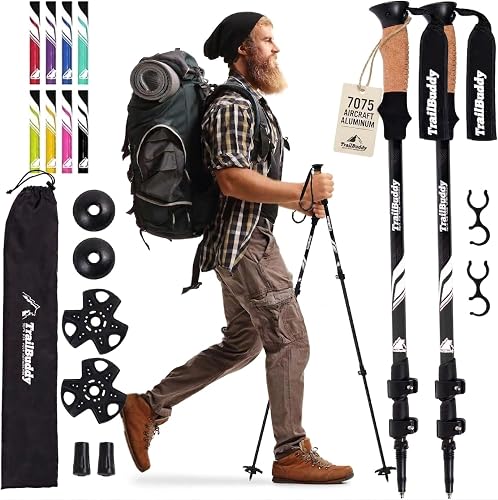 TrailBuddy Trekking Poles – Lightweight 7075 Aluminum Hiking Poles for — Our recommended configuration for best results
