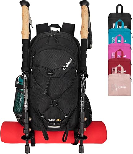 45L Hiking Backpack Lightweight Foldable, Waterproof Camping Backpack — Build quality and design details up close