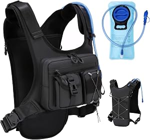 USA Patent Running Hydration Vest Backpack, Lightweight Chest Pack with 2.0L Water Bladder