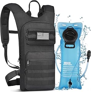 Hydration Backpack with 3L TPU Water Bladder, Tactical Molle Water Backpack for Men Women,