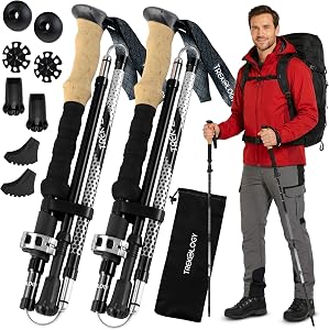 Trekology Trek-Z Collapsible Hiking & Trekking Poles - Balance Support for Seniors, Wo
