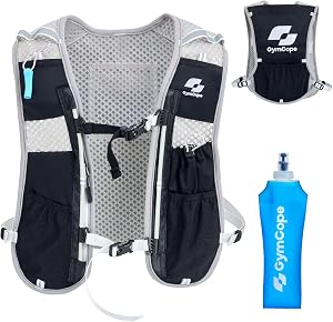 GymCope Running Vest for Women and Men, Lightweight Hydration Backpack with 500ml Soft Flask and 1.5 L Hydration Bladder, Running Hydration Vest for Marathon, Hiking, Trail and Road Running
